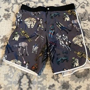 Men’a XL Original Star Wars board shorts bathing suit gray